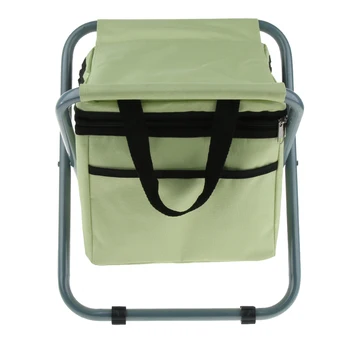 

2Pcs Multi-use Cooler Backpack Sturdy Picnic Chair with Large Cooler Bag for Fishing Camping Watching Sports Events
