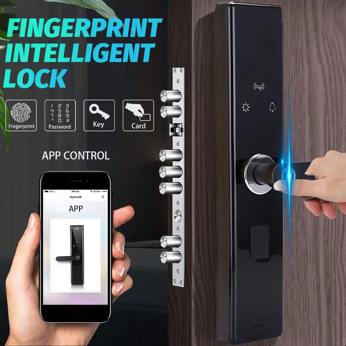 

Fingerprint Lock Security Electronic Smart Door Lock APP Touch Password Keypad Card Fingerprint Door Lock for Home