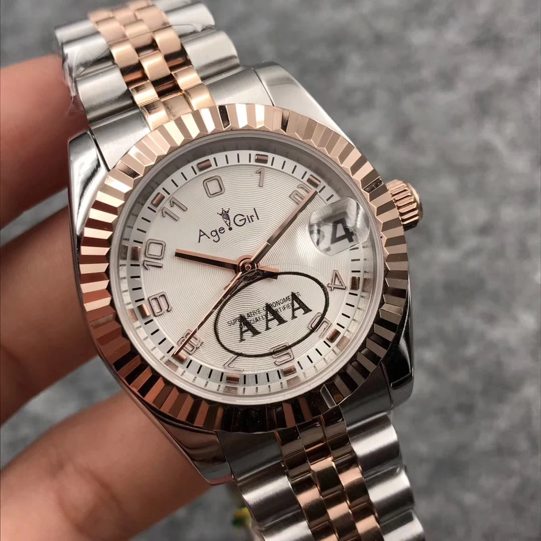 

Luxury Brand New Women Datejust Stainless Steel Automatic Mechanical Sapphire Silver Rose Gold Coffee White Number Watch 31mm