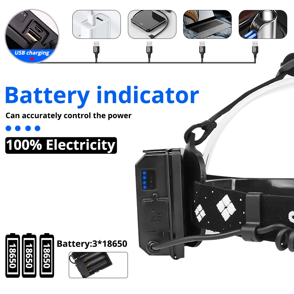 XHP70.2 светодиодный налобный фонарь самый мощный 40 Вт 6200LUMS XHP50 Головной фонарь zoom power bank 7800 мАч 18650 Аккумулятор для кемпинга
