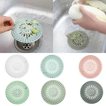 

Silicone Mesh Kitchen Drains Sink Strainers Filter Sewer Hair Colanders Bathroom Clean Tool Floor Sieve Drain Filter Mat Gadgets