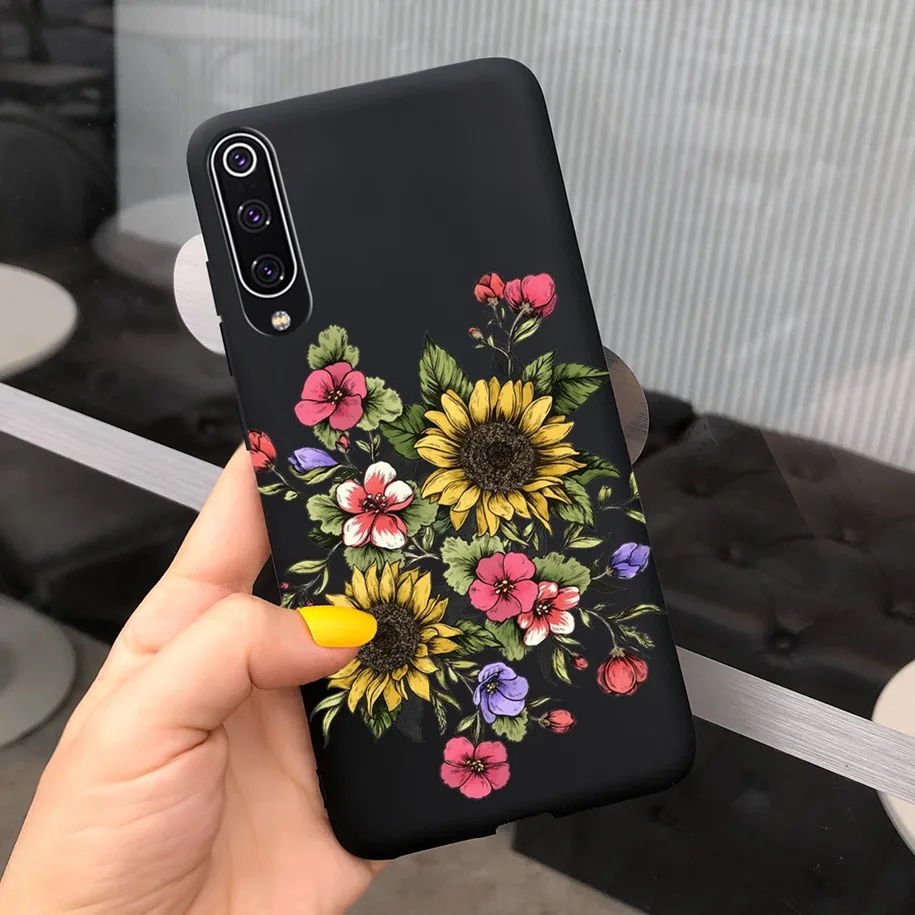 For Xiaomi Mi 9 SE Case New Liquid Silicone Matte Soft Lavender Flowers Protection Cover For Xiaomi Mi 9 Lite Mi9 SE Phone Cases iphone waterproof bag Cases & Covers