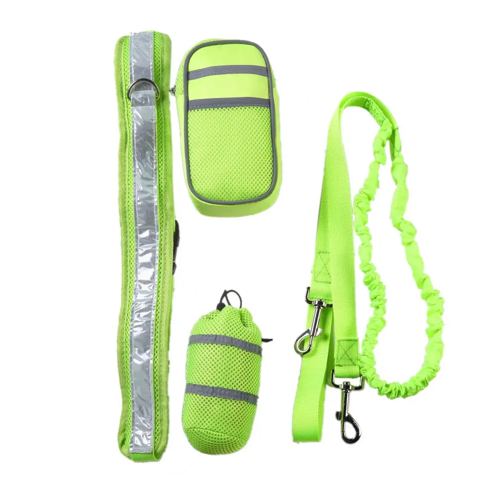 Dog Running Pet Sports Suit Reflective Traction Rope Set Running Traction Training Bag Dog Running Traction Suit