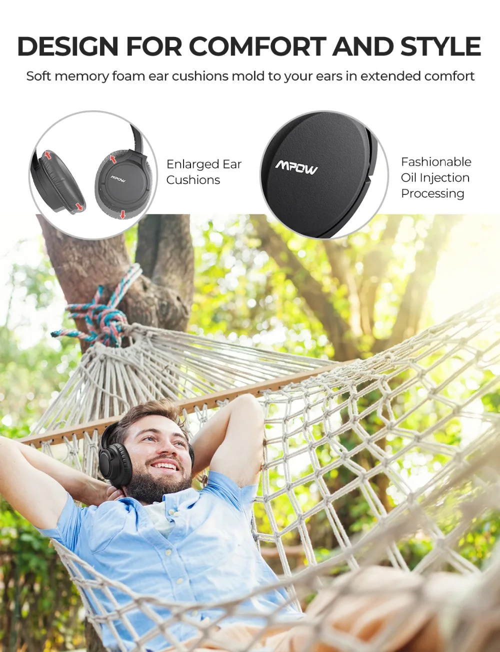 Mpow H7 Pro Wireless Bluetooth 5.0 Headphone Hi-Fi Stereo Sounds Support Rapid Charge 20H Playtime For iPhone 11 Huawei P30 Lite (3)