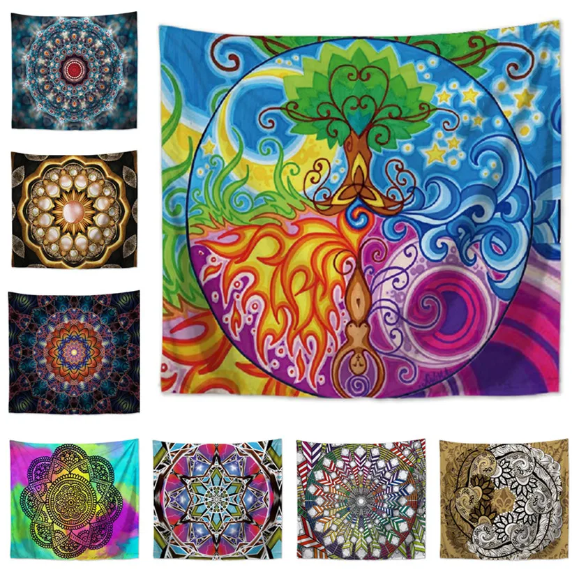 Mandala Tapestry Hippie Indian Wall Hanging Table Cloth Shawl Boho Beach Towel Yoga Mat Blanket Bedspread Tapestries Home Decors | Дом и сад
