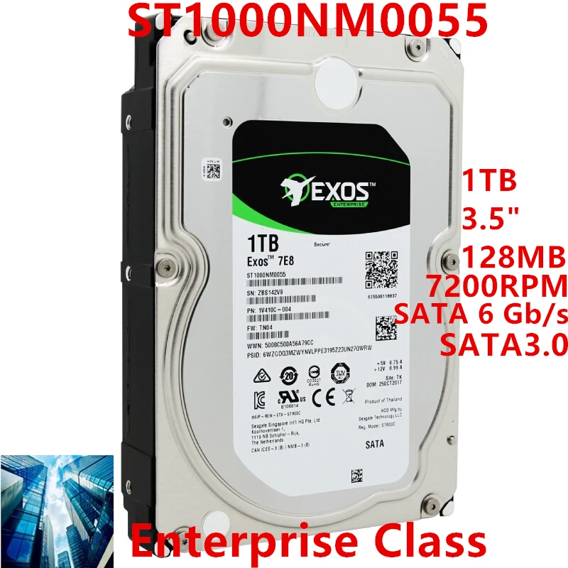 

New Original HDD For Seagate 1TB 3.5" SATA 6Gb/s 128MB 7200RPM For Internal Hard Disk For Enterprise Class HDD For ST1000NM0055