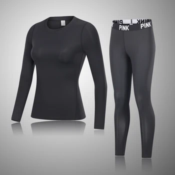 

Ladies Long underwear Set Compressed Thermal Underwear Fitness Female Gym legging Women's Tracksuit Running Tights Jogging Suit