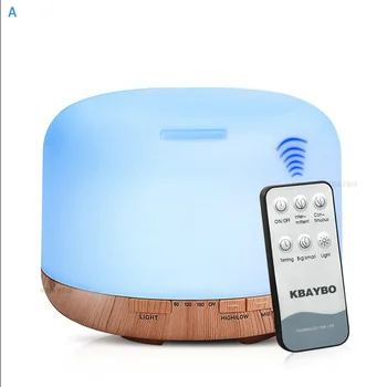 

KBAYBO 550ml Remote Control Ultrasonic Humidifier Electric Aromatherapy Essential Oil Aroma Diffuser With 7Color LED Lightswood