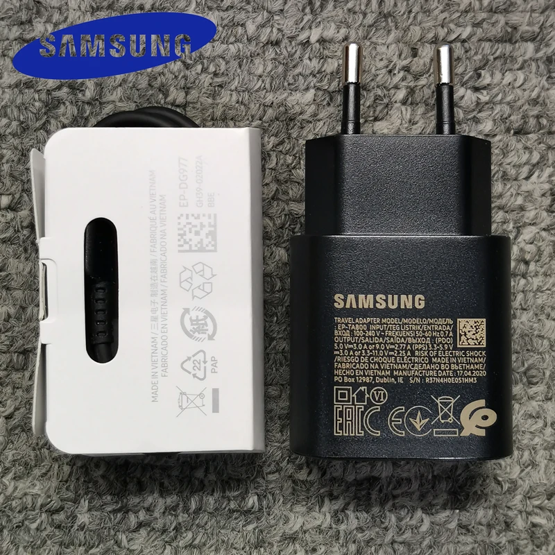 Зарядное устройство Samsung S20FE S20 Note 20 Ultra Сверхбыстрая зарядка PD PSS 25 Вт адаптер