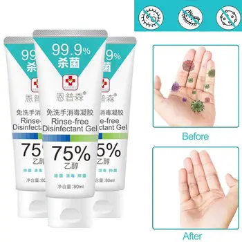 

80ML Hand Sanitizer Antibacterial Moisturizing Disposable No Clean Hand Sanitizer Gel 75% Alcohol Hand Wash Gel Portable