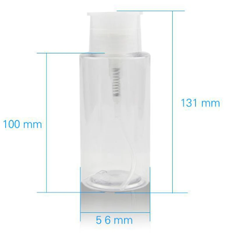 Диспенсер с воздушным насосом, 200 мл для снятия лака для ногтей, прозрачная бутылка для макияжа, бутылка для хранения воды