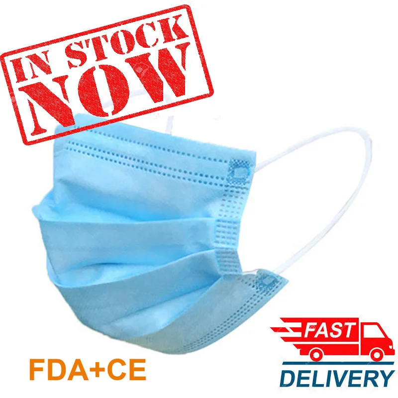 

In stock! Fast Delivery! High Quality Non Woven Disposable Face Mask 3 Layers Anti-Dust Face Masks Ear loop Mouth Mask