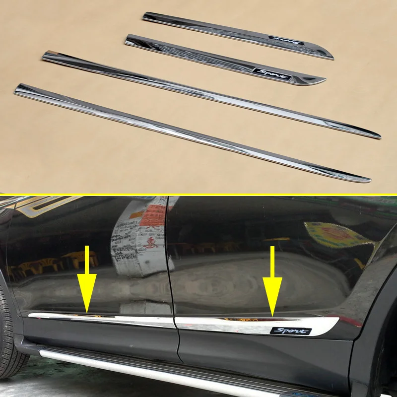 Chrome Door Body Side Molding Strips Trims For Toyota Rav4 20132018