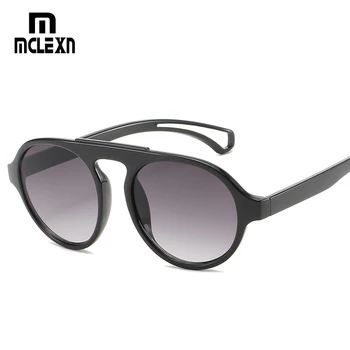 

MCLEXN Fashion Round Sunglasses Women Sexy Brand Designer Gradient Lens Metal Frame Cat Eye Sun Glasses Gafas Shade UV400