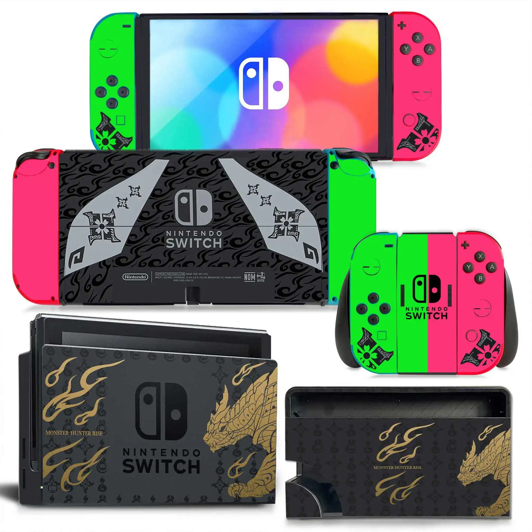 Monster Hunter rise for switch oled skin sticker for switch oled vinyl sticker for Ns oled sticker pvc sticker 