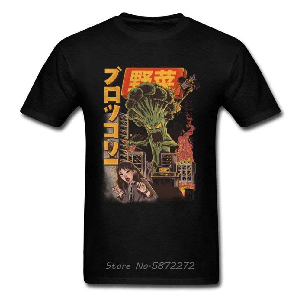 巨大なキノコモンスター悪魔broccozilla Tシャツブロッコリーおかしい日本のアニメtシャツプラスサイズ3d悪怪獣男性tシャツ T Shirts Aliexpress