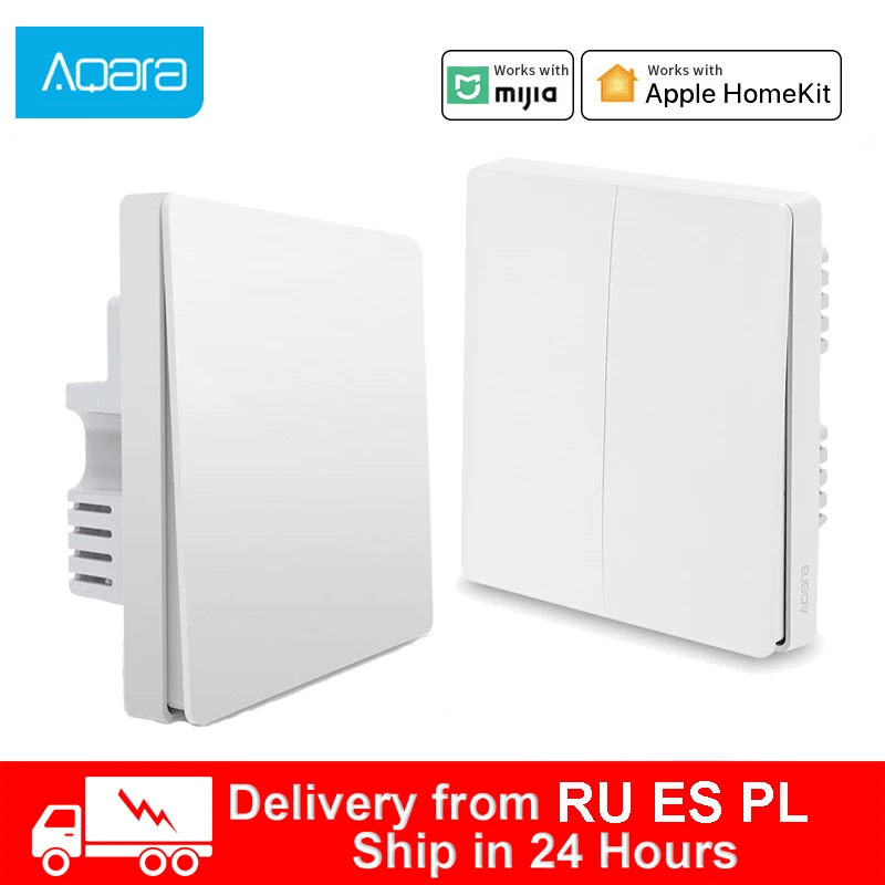 Настенный выключатель Xiaomi ZigBee Aqara беспроводной для умного дома с нулевой линией