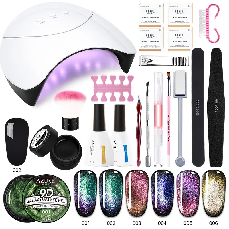 Azure beauty 23 шт./лот дизайн ногтей Гель-лак с эффектом "кошачий глаз" дизайн ногтей светодиодные инструменты для ламп Набор DIY дизайн ногтей Galaxy магнитный лак для ногтей комплект