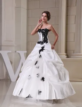 

Vintage appliques white and black lace 2018 bridal ball gown strapless pleat off the shoulder mother of the bride dresses