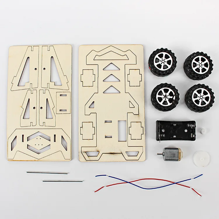 

Toy Science And Technology Small Production Invention Assembled Science Experiment Young STUDENT'S DIY Wood Model Electric Race