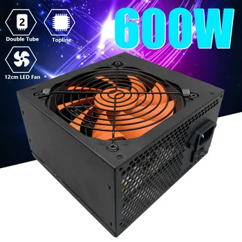 

MAX 600W Power Supply PC PSU Gaming Quiet 120mm Fan 24pin 12V PCI SATA ATX Power Supplies For BTC Desktop computer EU Plug