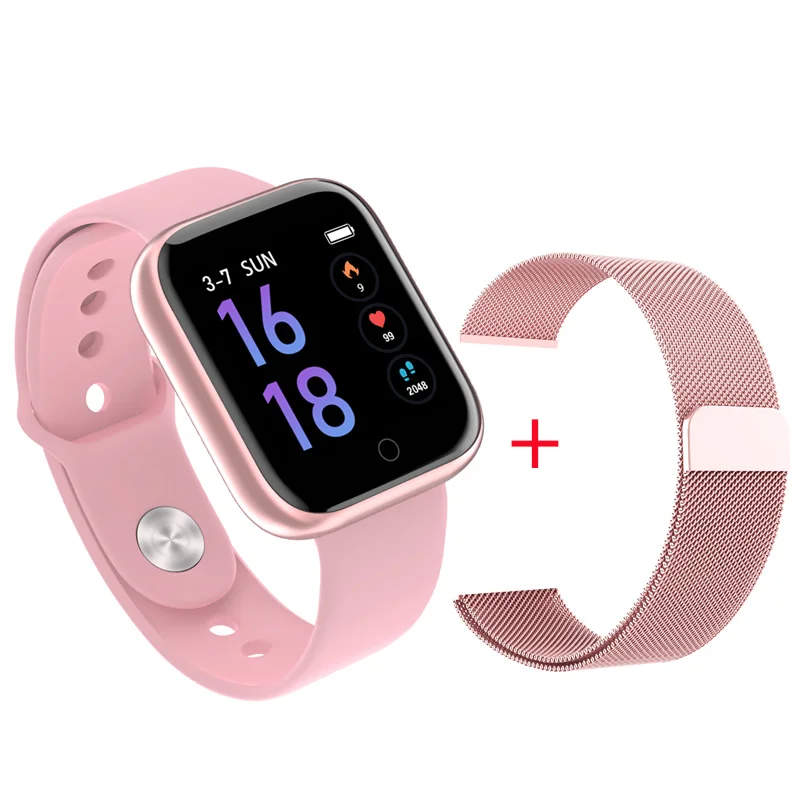 silica pink GIAUSA T80 женские Смарт-часы IP67 водонепроницаемый монитор сердечного ритма кровяное давление мужские смарт-часы спортивный смарт-браслет Xiomi Wach - Цвет: silica pink