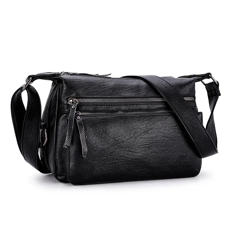 Зимняя стильная Коричневая Сумочка кожаные роскошные сумки женские сумки дизайнерские женские сумки через плечо сумки для мам - Цвет: black