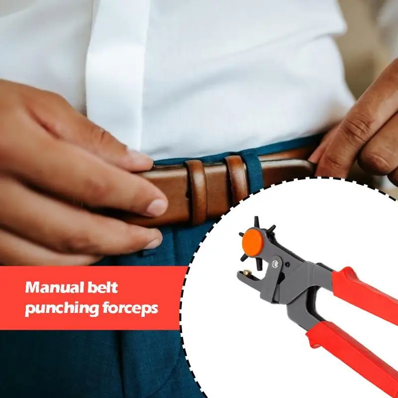 New Strap Leather Hole Punch High Quality Carbon Steel Anti-Rust Clamp Body Manual Pliers Belt Punch Revolving DIY Hand Tools