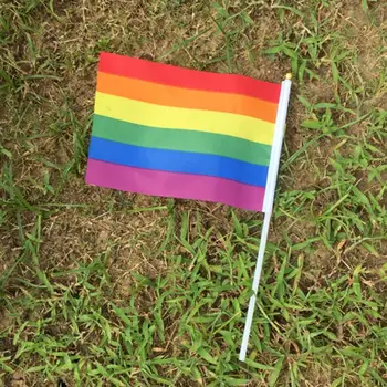 

Promotion Sale14 x 21cm gay Rainbow Flag Polyester for Lesbian Gay Bisexual TransgenderNew Arrival