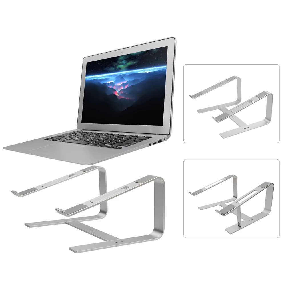 2022 Aluminum Alloy Laptop Stand for Desk Laptop Cooling Bracket Sleek and Sturdy Portable Laptop Riser Silver Non-slip external speakers for laptop