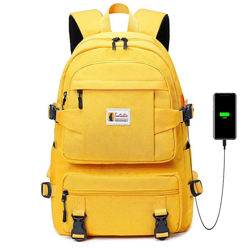USB charging Stylish Backpack Women Backpack 14 15.6 inch Laptop School Backpacks Schoolbag College Back Pack 2