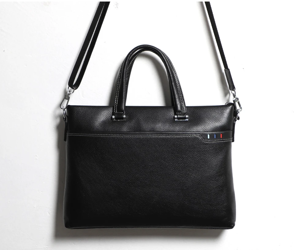 Мужская сумка-портфель из натуральной кожи, мужская сумка-мессенджер, повседневная сумка-тоут, модная сумка через плечо для ноутбука
