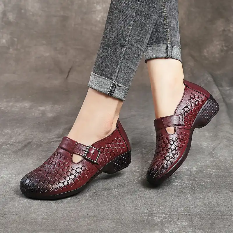 新ファッションラウンドトゥ女性フラッツ春の靴女性のプラットフォーム用のローファー本革ドロップ無料 レディースパンプス Aliexpress