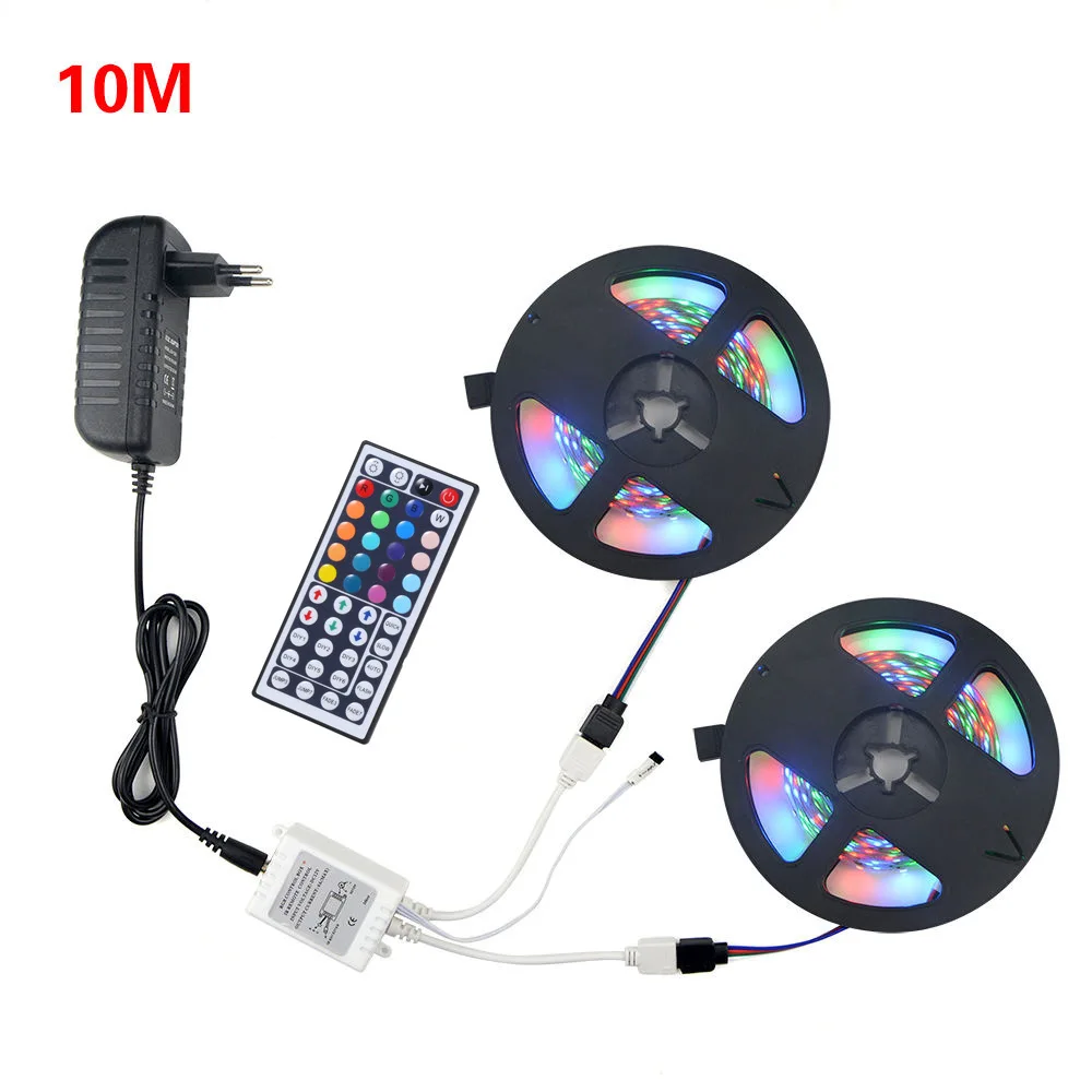 Светодиодная лента 12 В гибкая Водонепроницаемая светодиодная RGB 2835 SMD 5 м 10 15 Диод +