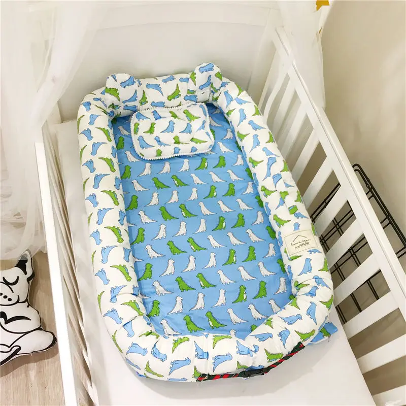 AAG Portable Baby Nest Bed Crib Infant Cotton All-round Nursery Travel Folding Bed With Pillow Removable Washable Babynest 40