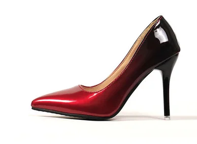Женская обувь на высоком каблуке; zapatos mujer tacon femeninos; свадебные вечерние туфли-лодочки с острым носком на шпильке; Цвет зеленый, красный, кофейный; размера плюс 45, 44, 3