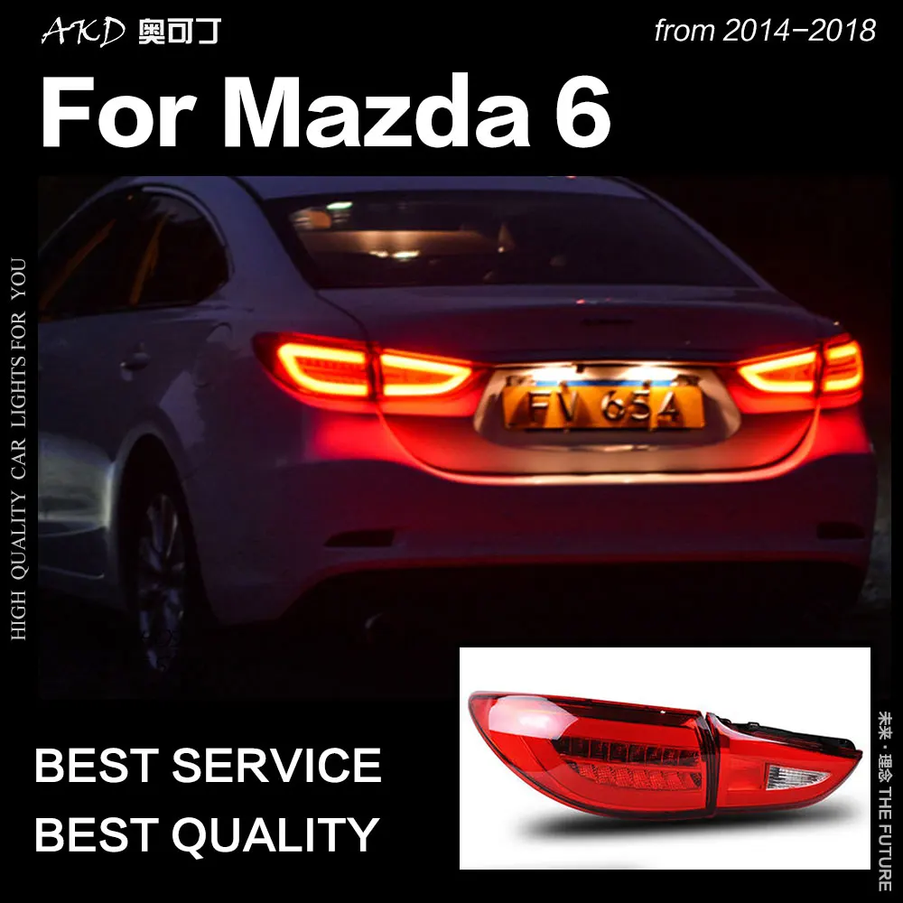 AKD Car Styling for Mazda 6 Atenza LED Tail Light New Mazda6 LED Tail Lamp LED DRL Signal Brake Reverse auto Accessories