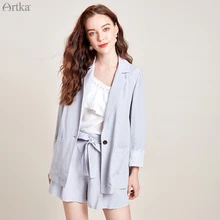 ARTKA 2020 Spring New Women Suits Fashion Casual Jacket Set Blazers and Jackets Suit With Shorts 2 Piece Set Women WA25104C ARTKA 2020 Spring New Women Suits Fashion Casual Jacket Set Blazers and Jackets Suit With Shorts 2 Piece Set Women WA25104C