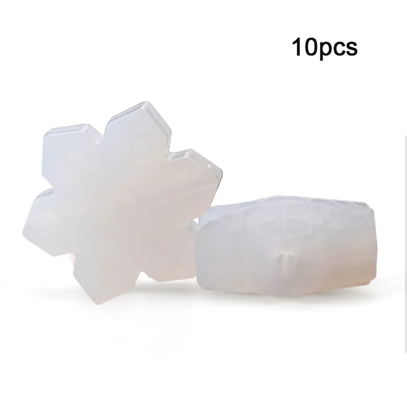 crystal LOFCA, 10 шт., силиконовые бусины в виде снежинки, мини силиконовые бусины для прорезывания зубов, BPA, не содержит Бисероплетение, для ухода за ребенком, цепочка для соски, подарок, сделай сам - Цвет: crystal