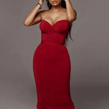 

MIARHB Fashion Sexy Solid Bandage Dress Suit Women Sexy Nightclub Sheath Midi Dresses Evening Party Wear Bodycon Dress A50