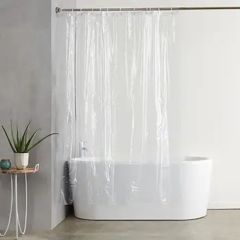 

Transparent Waterproof Shower Curtain PEVA Mildew Bathroom Toilet Bath Cover Curtains with 12 Hooks Household Supplies