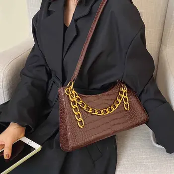 

Alligator Chain Handbags Women Crocodile Pattern Shoulder Bags Women Casual PU Leather Underarm Package Female Purse Luis Vuiton