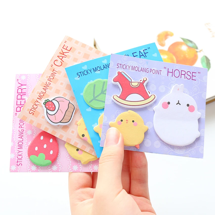 Kawaii Molang наклейка в форме кролика записные книжки блокноты самоклеящаяся Блокнот