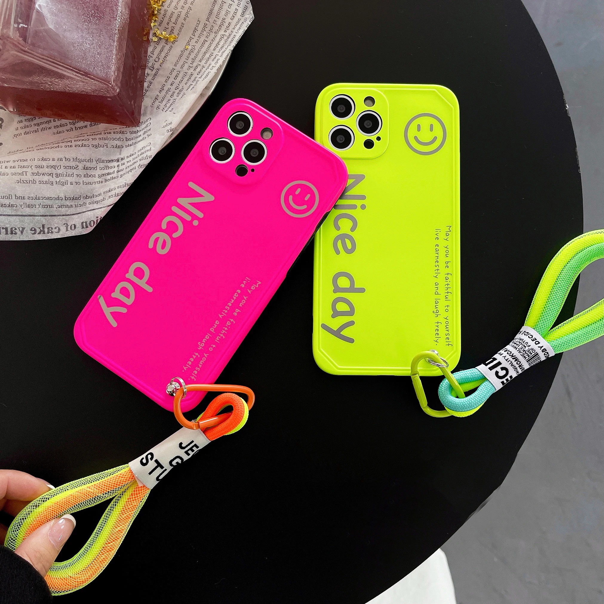 Fluorescence Lanyard Case For iPhone 5