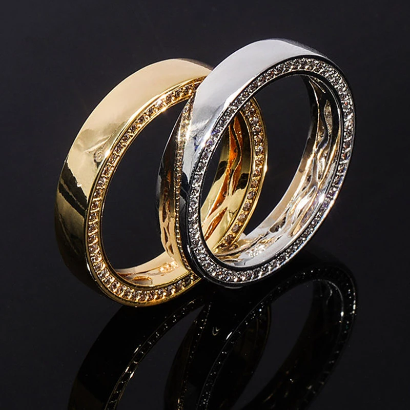 S925 Sterling Silver Round Finger Rings For Men Women Aaa Cz Stone Bling Iced Out Couple Ring Male Hip Hop Rapper Jewelry Rings Aliexpress
