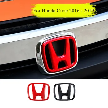 

1Pcs Carbon Fiber ABS Sticker Car Front Grille Trunk Emblem Badge Decoration Accessories For Honda Civic 2016 2017 2018 2019