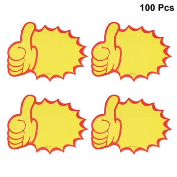 

100pcs Creative Price Label Thumbs Up Practical Paper Garments Goods Price Tags Paper Sign For Grocery Shop Store