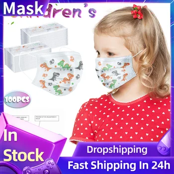 

Children's mask Disposable Face Mask Industrial 3Ply Ear Loop 100PC Face Masks Windproof Anti Dust Masks Protection Facemask