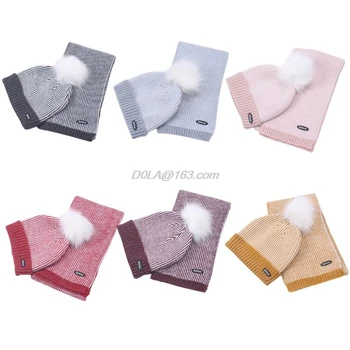 

New Children Cross Scarf Hat Suit Autumn Winter Kids Baby Wool Warm Cap Scarves