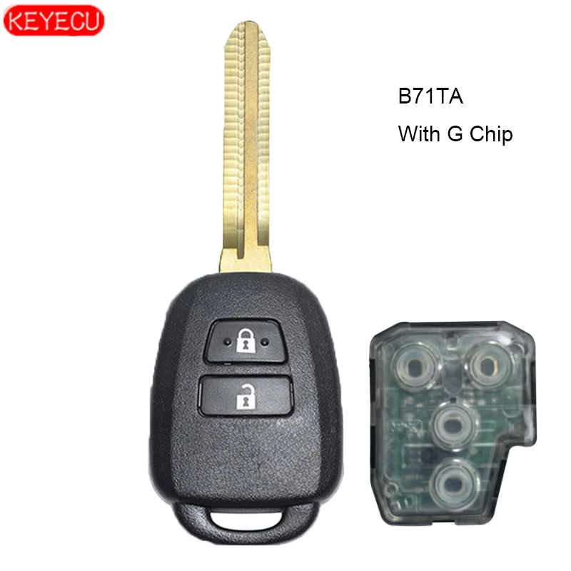 Замена KEYECU дистанционный ключ-брелок от машины 2B 433 МГц+ G чип для 2012- Toyota Yaris FCC: B71TA